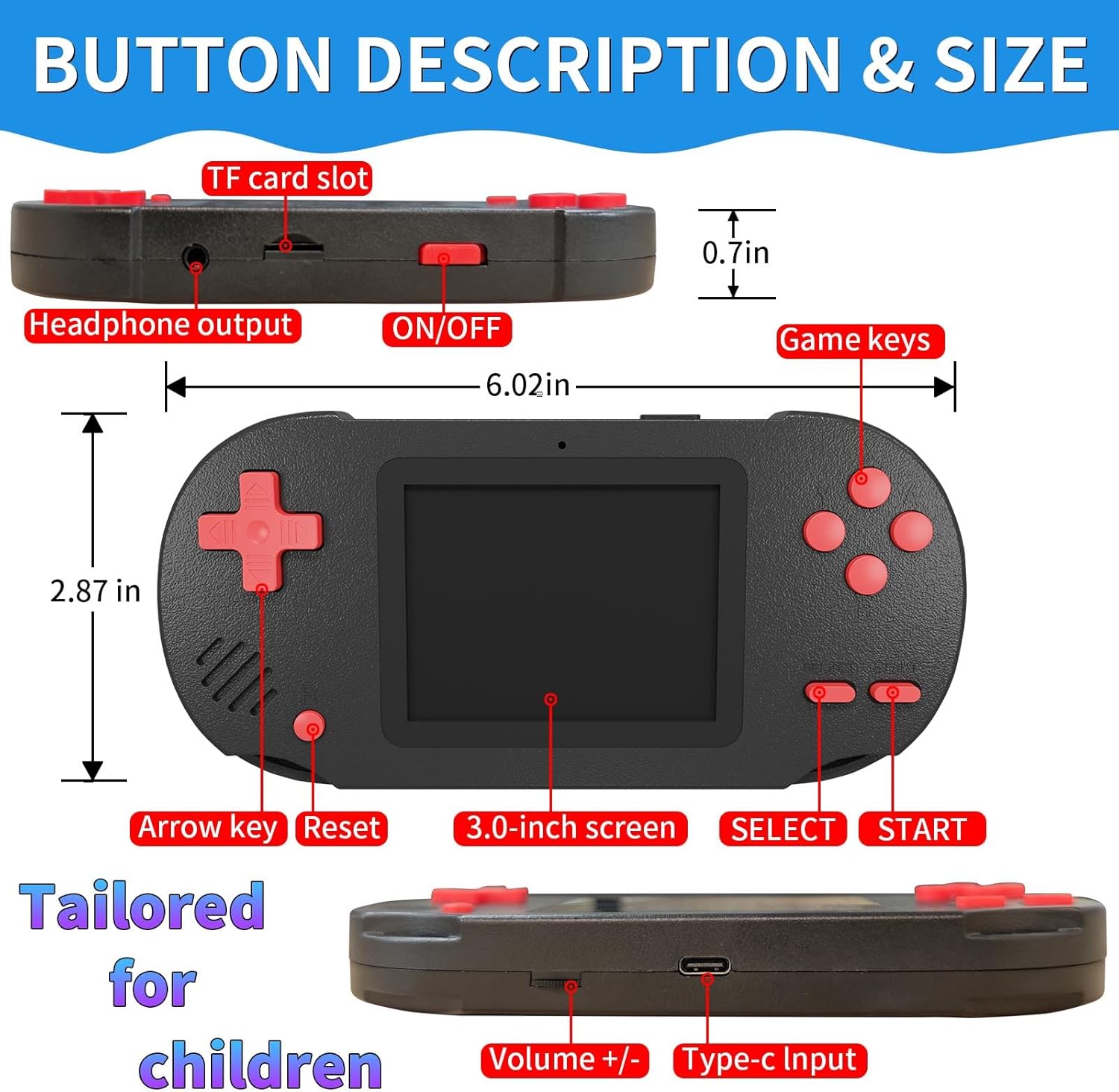 Handheld Game Console - 300 Games - Damcoola