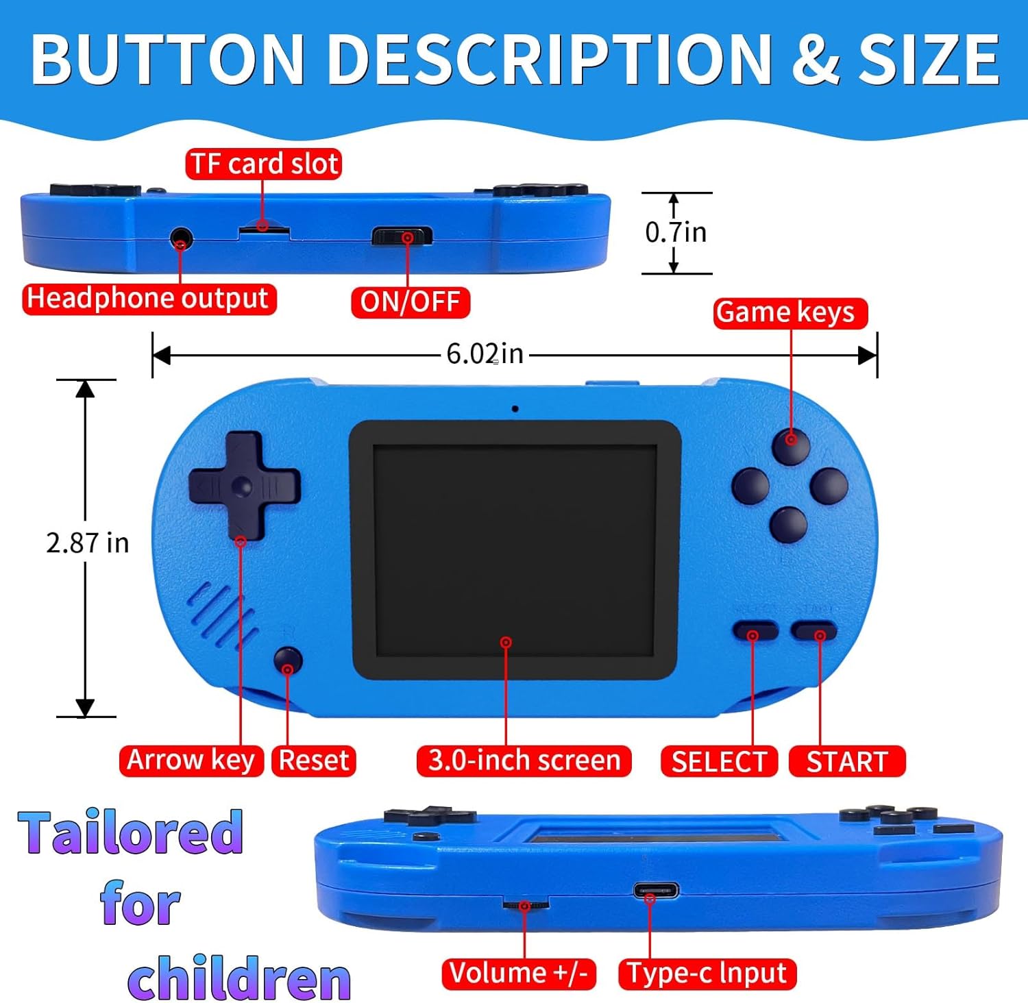 Handheld Game Console - 300 Games - Damcoola